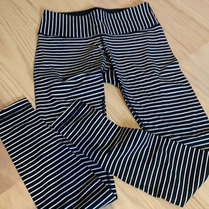 Lululemon Wunder Under Pant Parallel Stripe Black White Size 6
